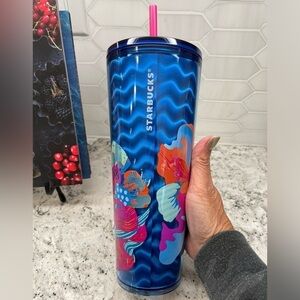 Starbucks Summer 2024 Blue Wave Tropic Summer Cold Cup Tumbler. NWT! Shimmery!